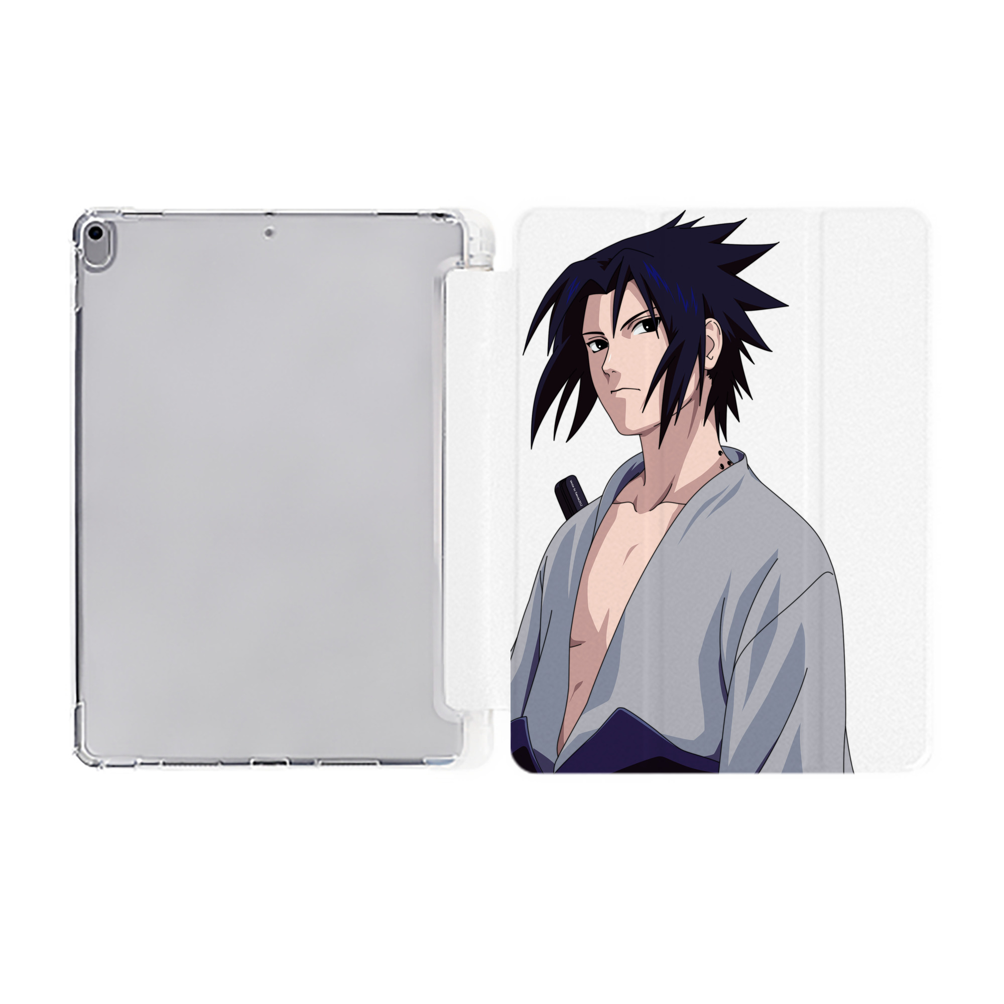 （画像用） NARUTO -ナルト- うちは サスケ Uchiha Sasuke IPad ケース ペン収納付き 三つ折りスタンド PUレザー×シリコン 対応機種9.5/10.5/10.9インチ
